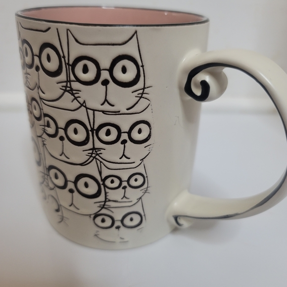 Spectrum Designz Cat Glasses Embossed Tea Coffee Mug Stoneware - Picture 2 of 14